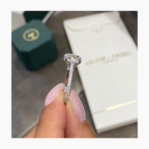 Round Cut Diamond Engagement Ring, Hidden Halo Set Ring, 14k White Gold Cathedral Ring, Elegant 3.20 Ct IGI Certified E/VVS2