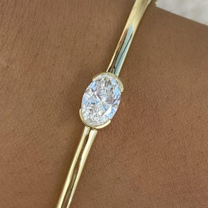0.5ct TCW Diamond Bangle Bracelet In 14k Solid Gold; Excellent Cut E/VVS1 CVD lab-created Diamonds; Solitaire Diamond Bracelet GG Appraisal