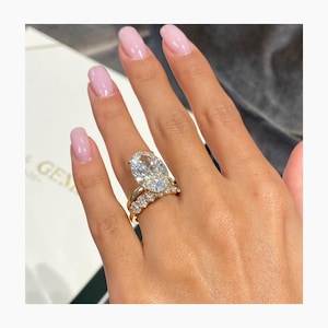 Oval Cut Lab Diamond Engagement Ring, 14K Yellow Gold Ring, Hidden-Halo Engagement Ring, Anniversary Gift for Women, 12.55 TCW