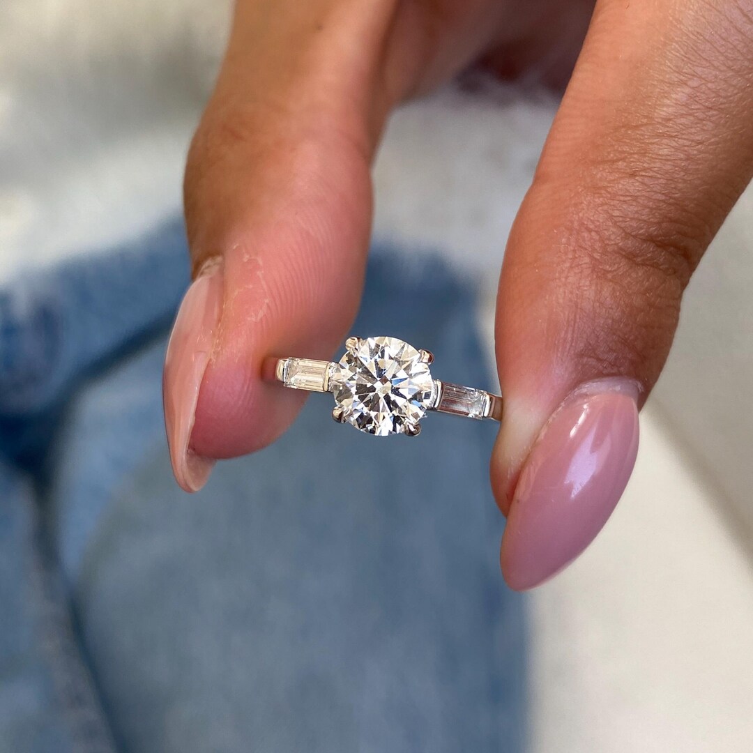 Carat Carat Diamond Ring Pre Owned Buy Three Stone Lab Created