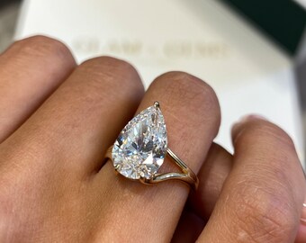 3.51 Carat Pave Engagement Ring Radiant 3 Row F.Yellow/VS1 IGI Certified Lab Grown Amazing Brilliant White Gold 14K Artemis Ring