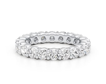 2.00 Carat Wedding Anniversary All Around Eternity Band Classic Lab Grown diamond Petite Minimal Stackable Classic Wedding ring D\VVS1 3MM