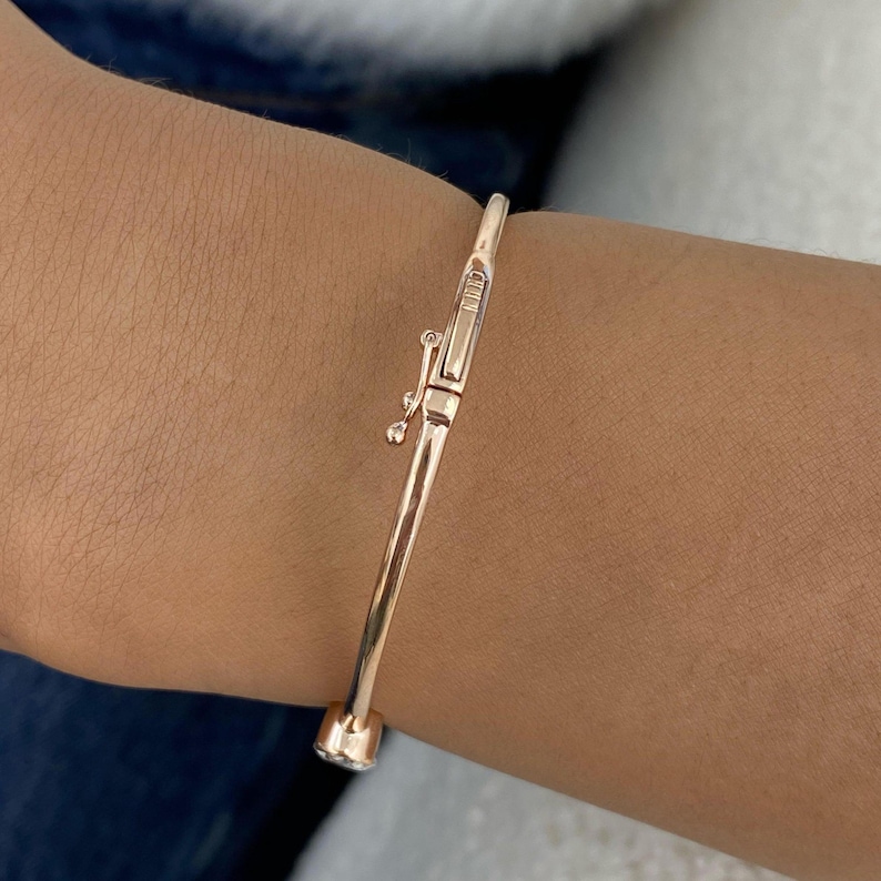 1ct TCW Diamond Bangle Bracelet In 14k Solid Gold; Flawless E/VVS1 IGI Certified LGD lab-grown Diamonds; Solitaire Diamond Bracelet
