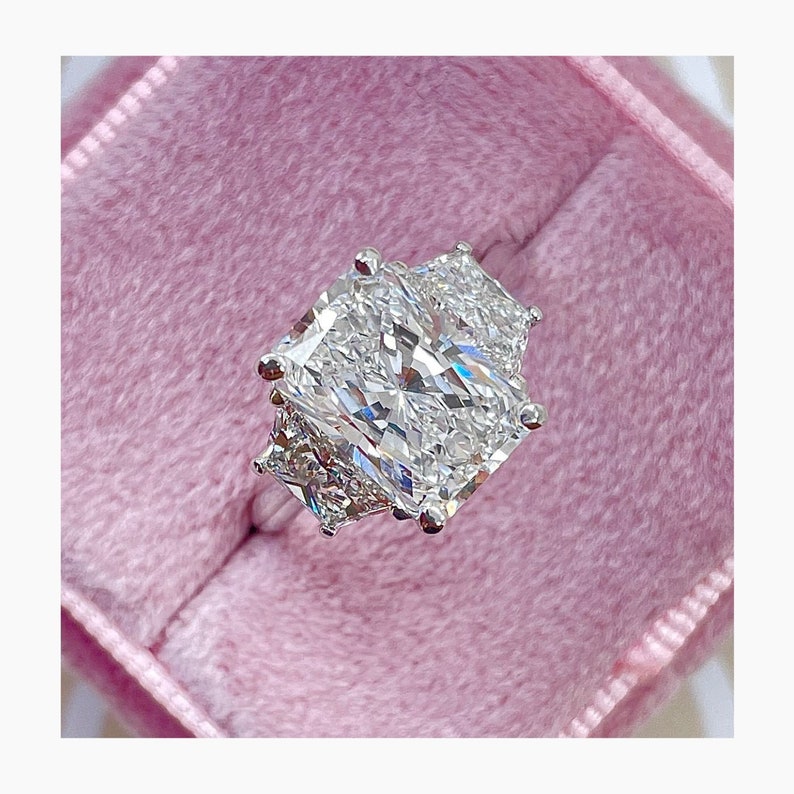 5.3 Ct IGI CERTIFIED F/VS1 Radiant Cut Lab Grown Diamond Engagement Ring, Three Stone Proposal Ring, 14k White Gold Anniversary Ring . 5.3 Ct IGI CERTIFIED F/VS1 Radiant Cut Lab Grown Diamond Engagement Ring, Three Stone Proposal Ring, 14k White Gold Anniversary Ring. laboratory grown diamonds. lab grown diamonds.