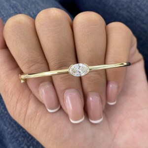 0.5ct TCW Diamond Bangle Bracelet In 14k Solid Gold; Excellent Cut E/VVS1 CVD lab-created Diamonds; Solitaire Diamond Bracelet GG Appraisal