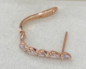 Pear Cut Diamond Drop Earrings 0.75ct, Glamorous E/VVS2 Lab Diamonds, Rose Gold 14K Ethical Diamonds Trendy Earrings, Birthday Gift