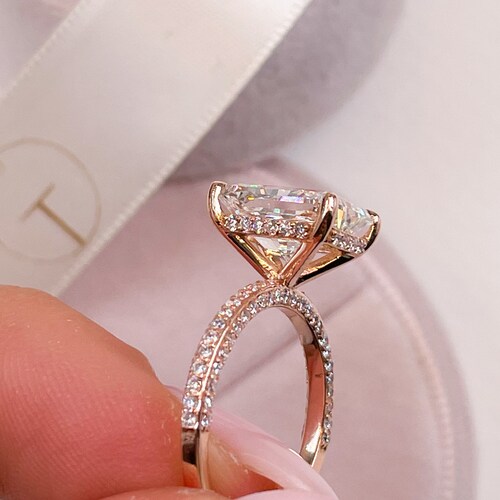 1.59 TW Emerald and Pear Cut Lab Grown Diamond Ring Toi Et Etsy