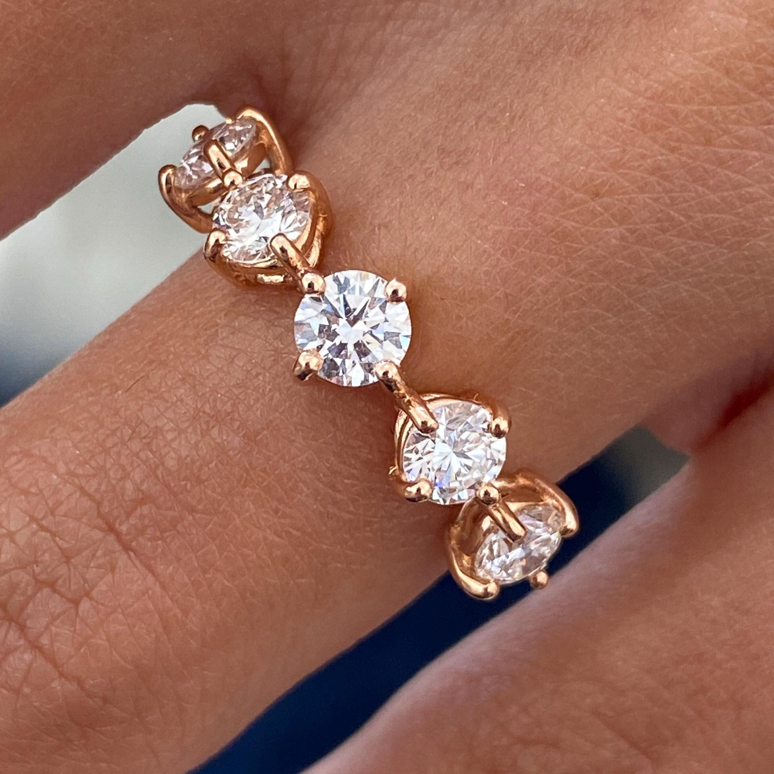 1.24ct Naturale Diamante Rotondo 14k Bis Marchiato Oro Giallo
