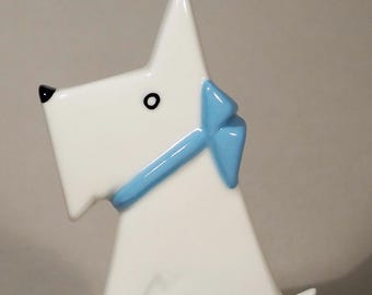 Echo of Deco British Art Pottery Art Deco Inspired Scottie Dog Ornament