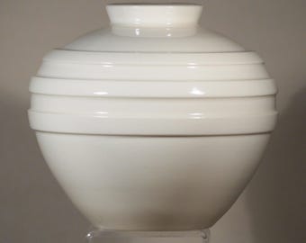 Echo of Deco British Art Pottery Art Deco Inspired Hand Turned Geometric Machine Age Vase