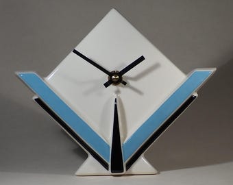Echo of Deco British Art Pottery Art Deco Inspired Marconi 3 Mantel Clock