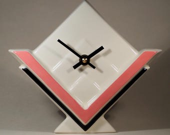 Echo of Deco British Art Pottery Art Deco Inspired Marconi 1 Mantel Clock