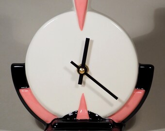 Echo of Deco British Art Pottery Art Deco Inspired Art Deco Inspired Scientist Mantel Clock