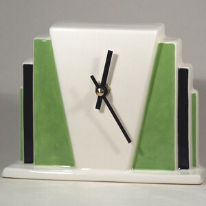 Echo of Deco British Art Pottery Art Deco Inspired Miami Beach Mantel Clock