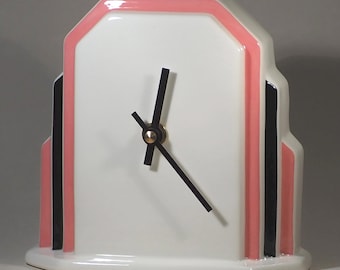Echo of Deco British Art Pottery Art Deco Inspired Odeon Mantel Clock