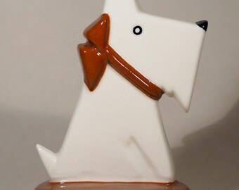Echo of Deco British Art Pottery Art Deco Inspired Scottie Dog Ornament