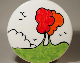 Echo of Deco British Art Pottery Art Deco Clarice Cliff Inspired Set Of Two Drinks Coasters