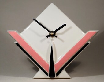 Echo of Deco British Art Pottery Art Deco Inspired Marconi 3 Mantel Clock