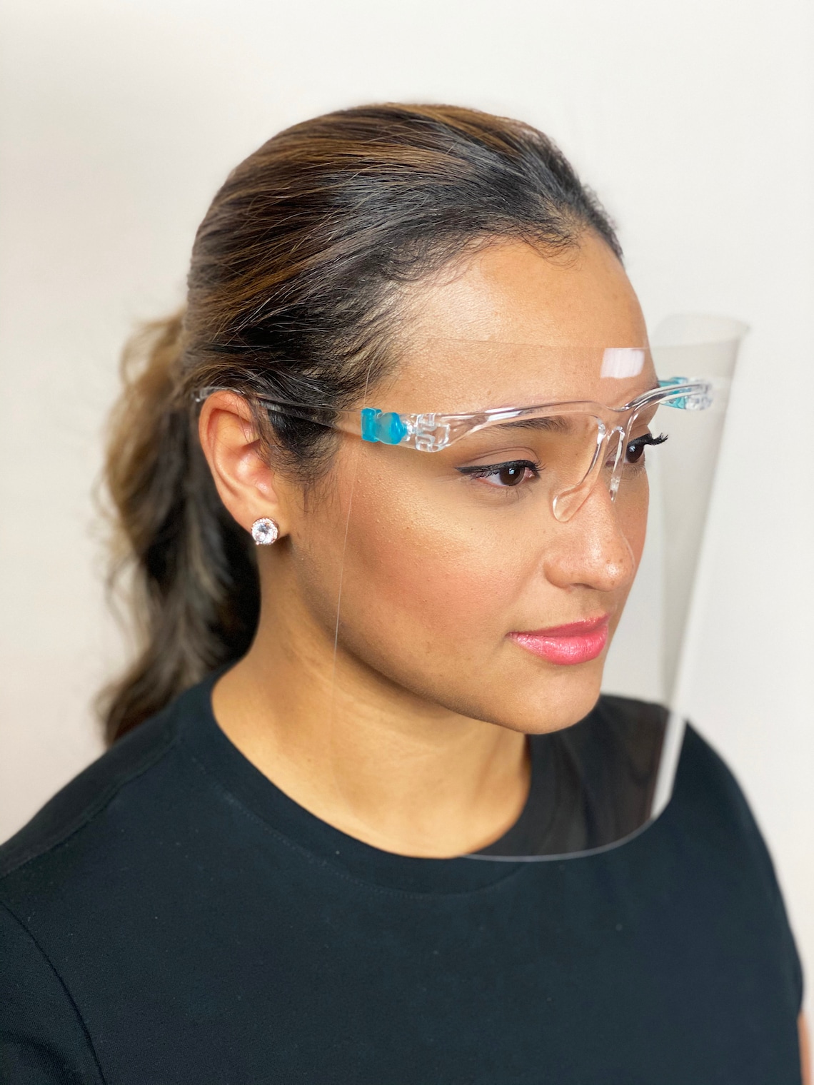 Face Shield with Glasses Frame Clear Anti Fog Reusable Etsy