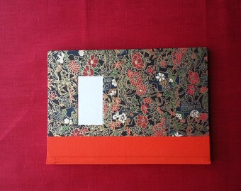 Ręcznie robiony dziennik / papier japoński / washi / kwiaty i wazony - idealny prezent dla klubu książki