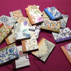 2 handmade miniature books/journals - Japanese and Italian papers - perfect Book Club gifts