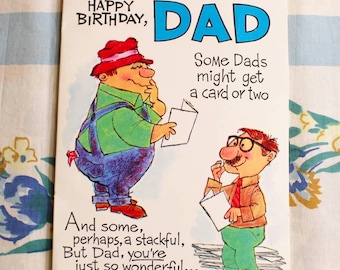 Dad Birthday Card, Pop-up Birthday Card, 3-D Birthday Card, 1970s