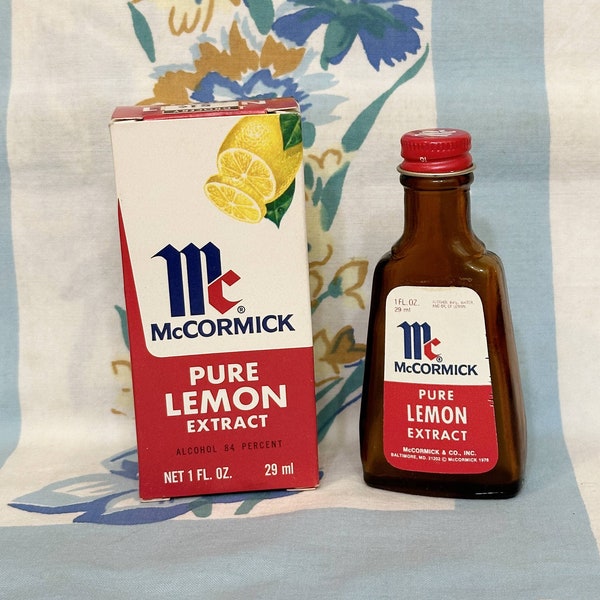 McCormick Bottle, McCormick Lemon Extract, 1980s