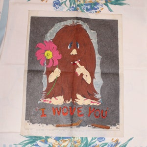 Tableau Artex, broderie liquide Artex, Tableau monstre, 1970s