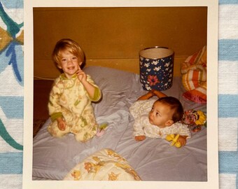 Photograph, Kodak photograph of two children, Candid photo, 1972