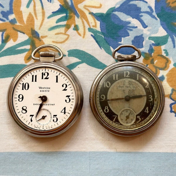 Pocket Watches, AS IS, Two non working Pocket Watches, 1930s