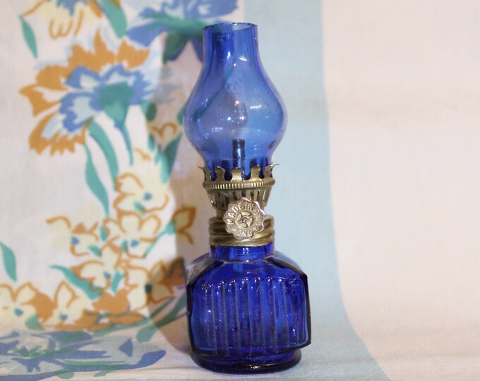 Oil Lamp, Blue Oil Lamp, Cobalt Blue Oil Lamp, Mini Oil Lamp, Hong Kong