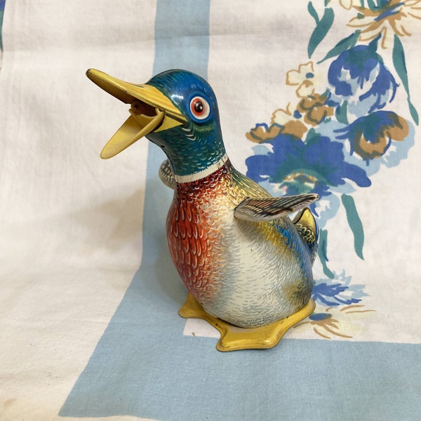 Duck Wind-up Toy, Tin Duck Toy, Kohler, "Gigi", Germany, vintage
