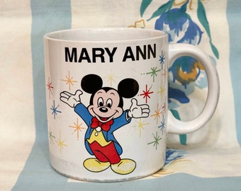 Disney World Mug, Mickey Mouse Mug, Mary Ann Mickey Mug, 1988