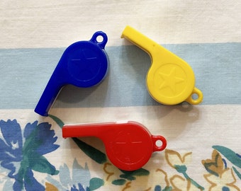 Whistles, Plastic Whistles, Toy Whistles, set of 3, 1960s