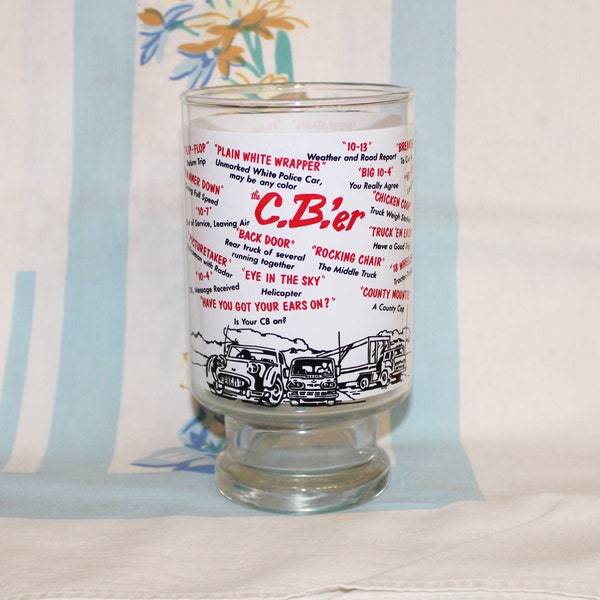 Beer Mug, CB Talk Glass, Large Glass, Large Beer Glass, 1970s