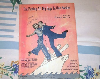 I'm Putting All My Eggs In One Basket, Sheet Music, signed by Skeets Miller, 1936