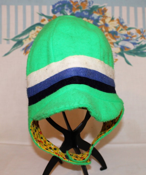 Felt Hat, Green felt Hat, Calico Hat, Funky Hat, … - image 2