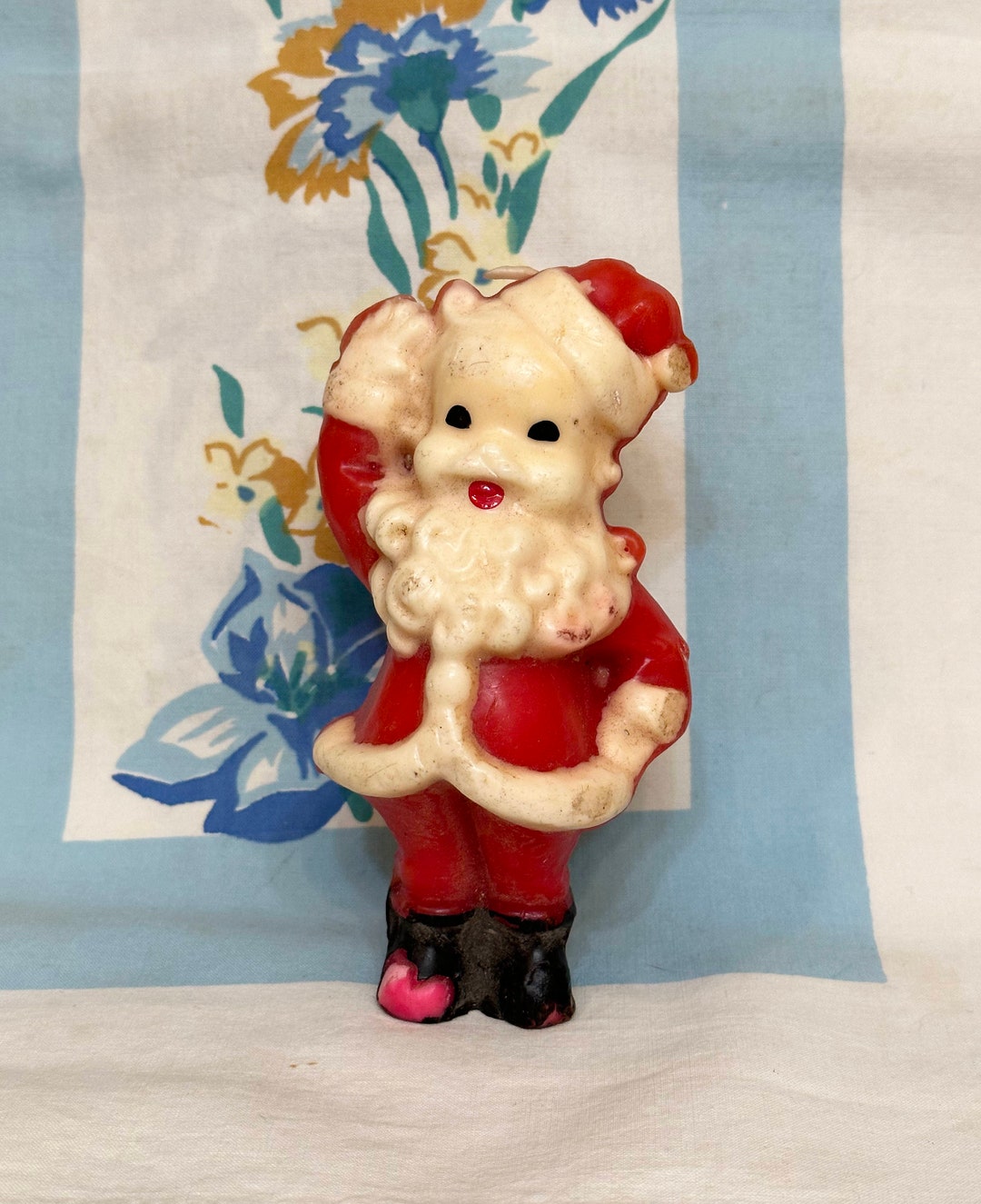 Santa Candle Gurley Santa Candle Christmas Candle 1950s Etsy