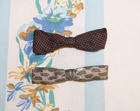 Bow Ties, Clip-on Bow Ties, Brown Bow Ties, 40s fashions, 1940s