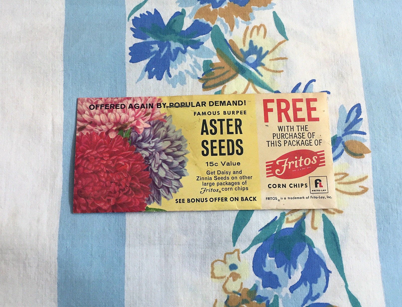 Flower Seeds, Seed Packet, Frito-lay Aster Seeds, Frito-lay Advertising  Premium, 1960s - Etsy