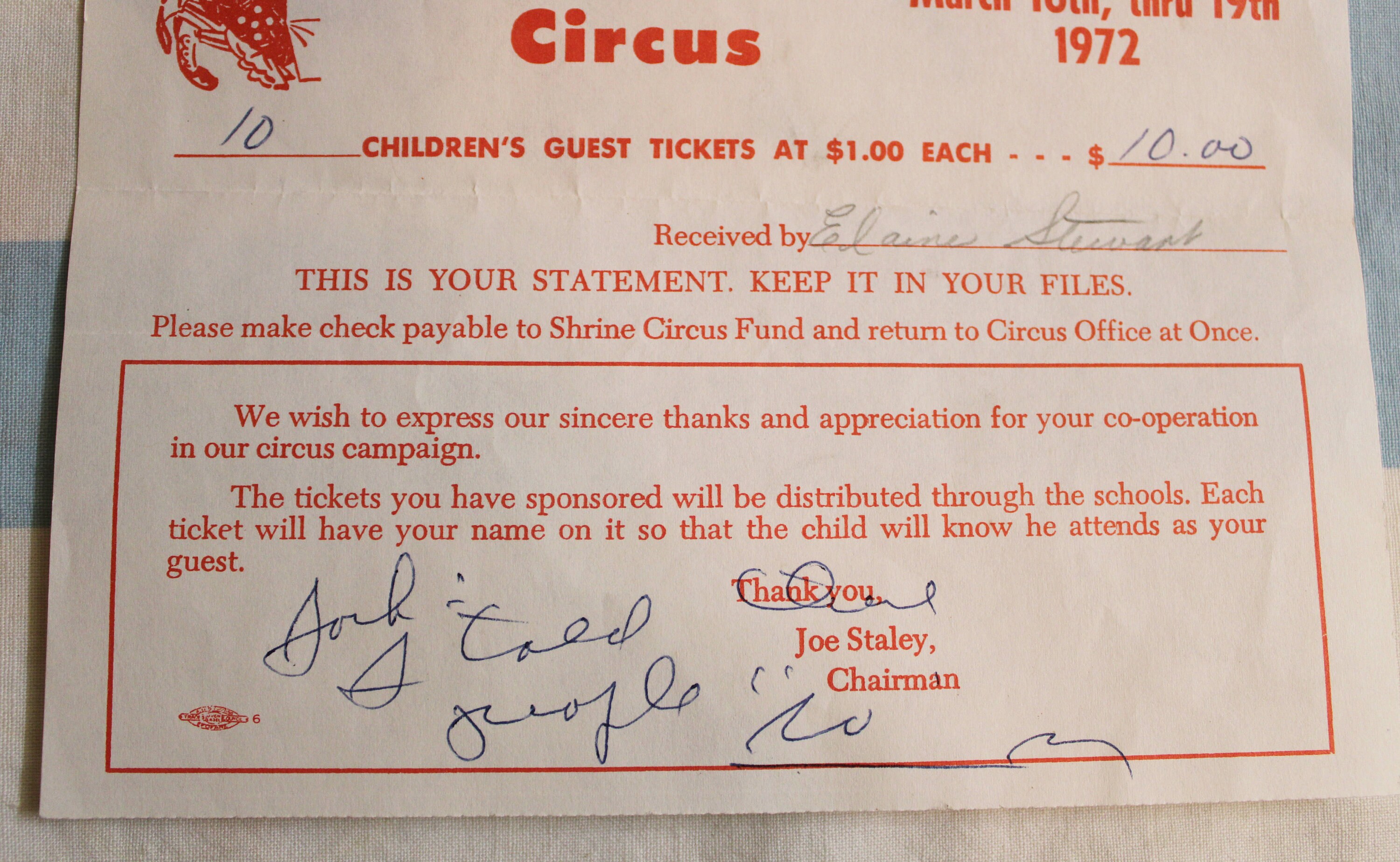 Circus Ticket Form, El Katif Circus Ticket, Circus Ephemera, Junk ...