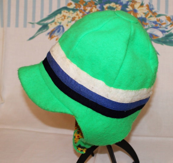 Felt Hat, Green felt Hat, Calico Hat, Funky Hat, … - image 3