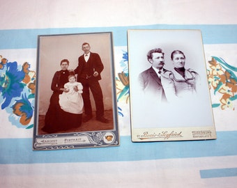 Cabinet Cards, Cabinet Card portraits, Vintage photos, Set of 2, late 1800s