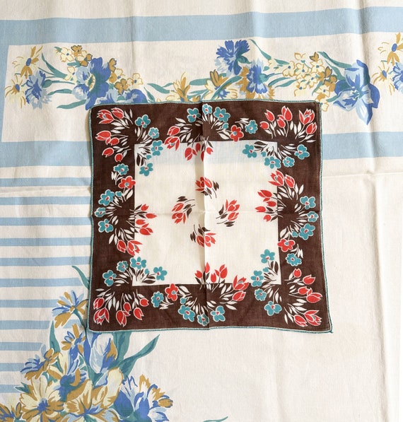 Handkerchief, Floral Handkerchief, 1940s