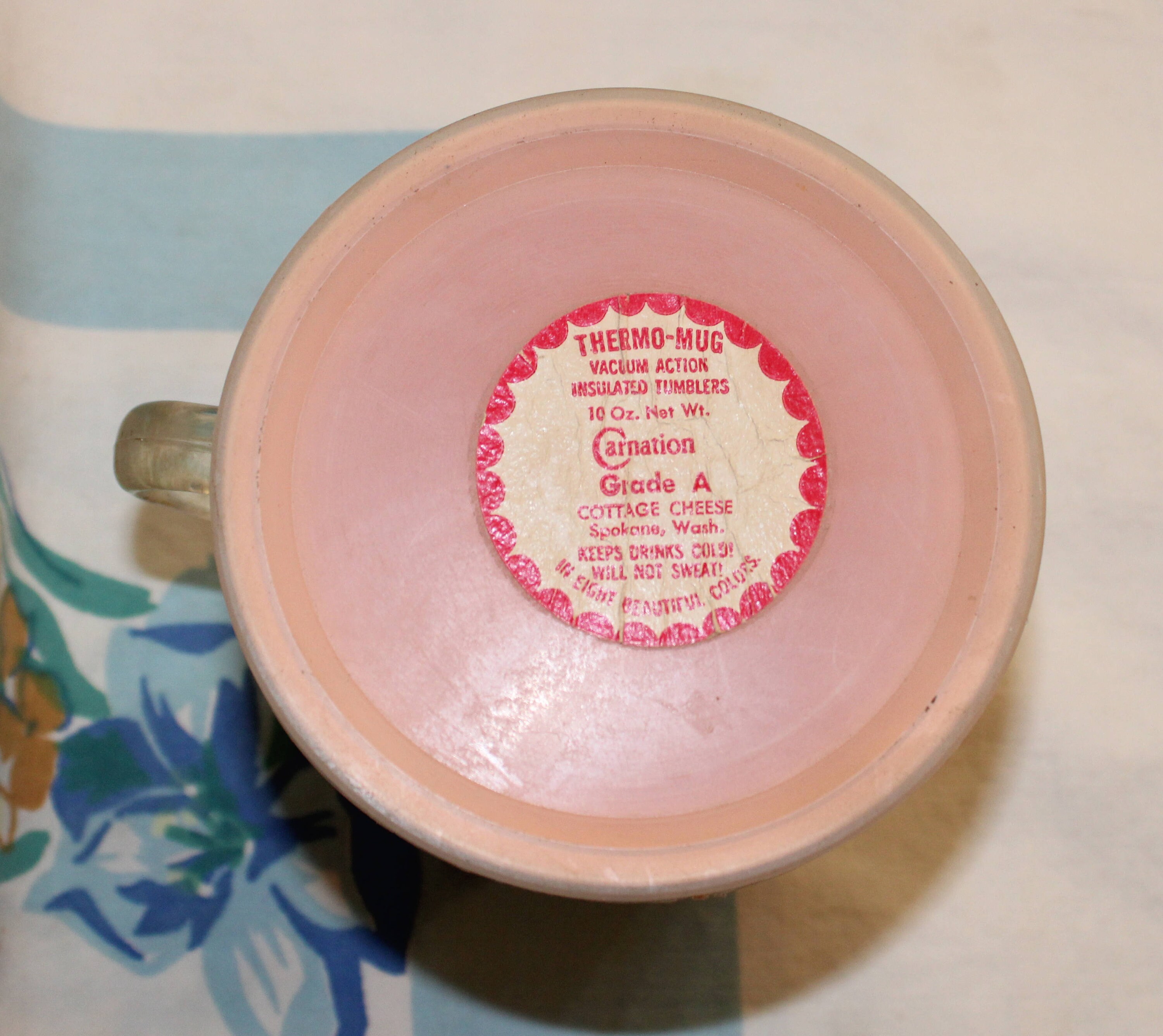 Raffiaware Carnation Cottage Cheese Container, Thermo-mug, Salmon Pink  Container, 1950s - Etsy