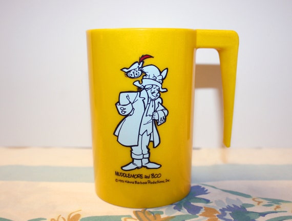 1971 Muddlemore and Boo 4/" Yellow Plastic Cup Mug Hanna Barbera Funky Phantom