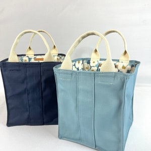 Canvas Grocery Tote Bag - Small,  Lunch Bag, Reusable Bag, Small Bag, Square Bag