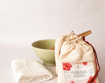 Cotton Flower Sack Dish Towel – Durable, Absorbent Kitchen Towel for Drying, Baking & Proofing Dough