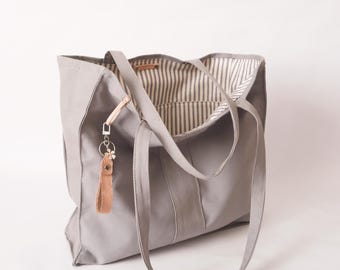 LOLA Canvas Tote Bag – Versatile Everyday Shoulder Bag with Comfortable Straps & Cotton Ticking Lining