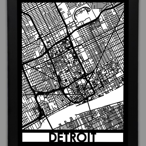Detroit Skyline Detroit Canvas Print Detroit Photo Detroit Etsy